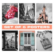 Lot de 6 affiches d'art mural Paris Travel Prints - affiches françaises pour ...