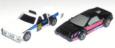 HOT WHEELS FRANCE CRACK UP POLICE CAR & SUPER X 1/64 Model Blackwall Car VINTAGE
