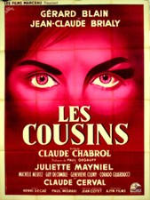 Gerard Blain J-Claude Brialy THE COUSINS Claude Chabrol 1959 FRENCH POSTER 47x63
