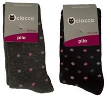 Chaussette chaussette femme CIOCCA chaussettes mi-bas hautes longues en polaire 