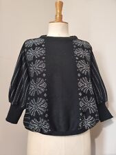 DAMART : VINTAGE PULL NOIR ET ARGENT 