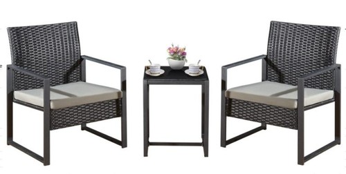 Rotin chaise table - &,