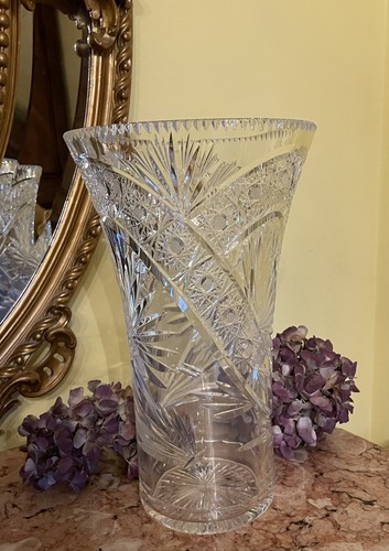 Grand vase évasé cristal - vase,