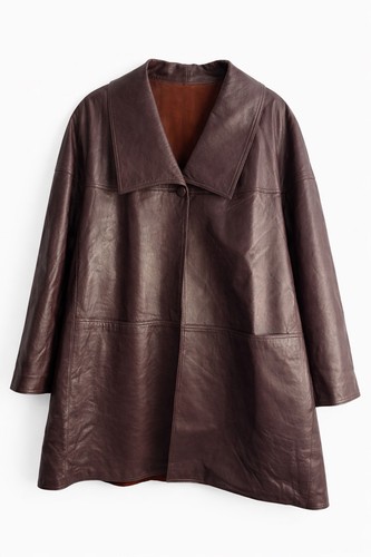 Manteau cuir marron - marron, –