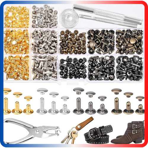 Kit 180 rivets cuir couleurs - kit, 4