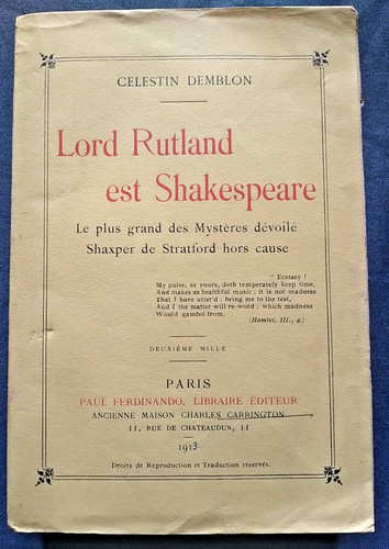 Lord rutland est - rutland, shakespeare