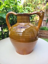 Grande cruche ancienne en terre cuite vernissée (céramique). poterie du sud...