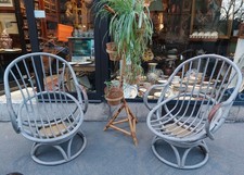 paire de fauteuils rotin et