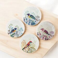 Lot de 4 assiettes miniatures à oiseaux 1:12 vaisselle en céramique maison de...