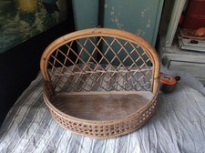 Magnifique Étagère Murale en Rotin & Cannage - Style Vintage Bohème