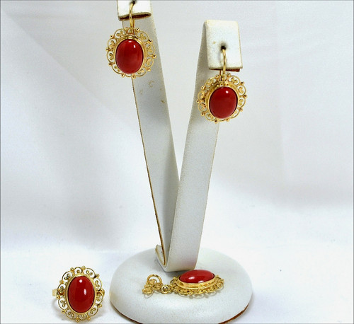Parure corail et - kt,