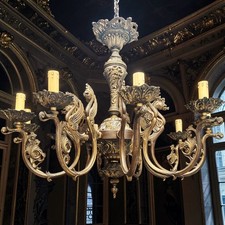 Lustre ancien en bronze massif