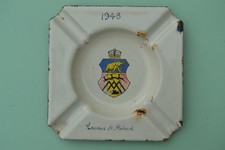 cendrier émaillé 1948 - militaire ? Blason éléphant Gazelle Castor - Moffat Co.?