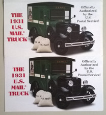 Ford U.S. Mail Truck (1931) : 2 Brochures publicitaires DANBURY MINT