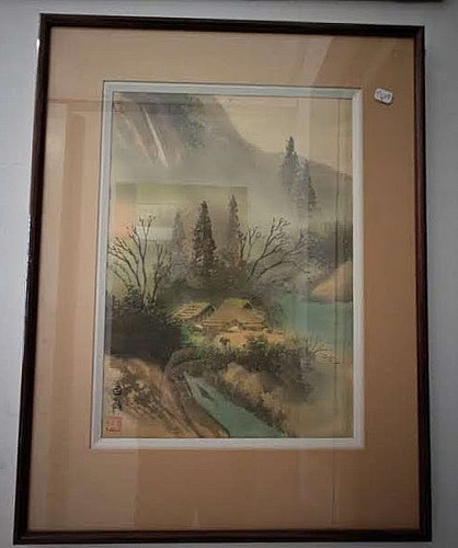 Aquarelle estampe chinoise - aquarelle,