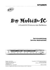 Service Manuel D'Instructions pour Studer D 19 Multidac