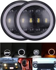 2 Phares Avant LED Rond 40W 7 inch Feu de Route Croisement Diurne Pour 4x4 VTT