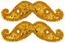 Shwings Accessoires De Chaussure : Poignée De Moustache En Paillettes Dorées
