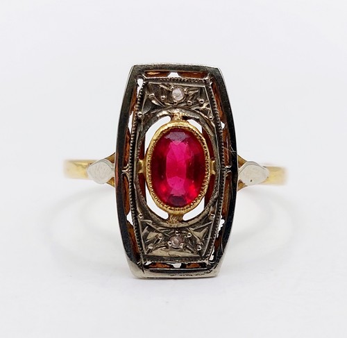 Bague art deco 18k pierre - bague,