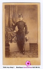 MILITAIRE, OFFICIER D'ARTILLERIE SECOND EMPIRE, SHAKO, CDV MAUJEAN à PARIS -BB61
