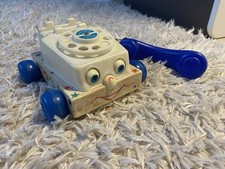 Fisherprice téléphone à cadran fixe à fil jouet à tirer vintage ancien rétro Jeu