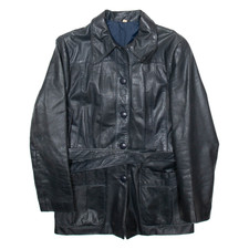 Manteau Trench En Cuir Noir