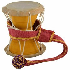 Instrument De Musique Folk Udukkai En Bois De Fruit Jack Style Sud-Indien Marron