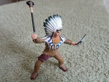 Western PAPO Vintage 1999 - Indien costume de peau, coiffe, tomahawks mobiles