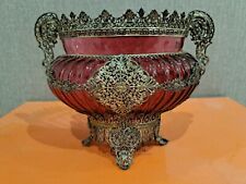 Mysterious Baccarat Centrepiece , red cranberry glass, silver sterling or plated