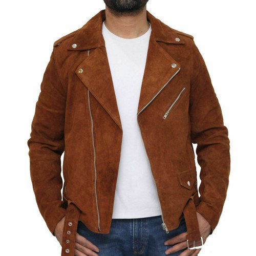 Veste cuir suédé agneau - cuir,