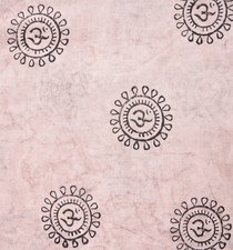 2.7m Tissu Coton Om Main Bloc Imprimé Ample Course Artisanat de Couture