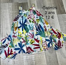 CATIMINI 3 Ans Fille : Robe Coton Fleurie Été TBE