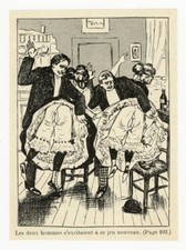 1909 GRAVURE fouet spanking