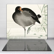 Cuisine planche a découpe en verre Asiatique Animal Oiseau Eau Ohara Koson 60x52