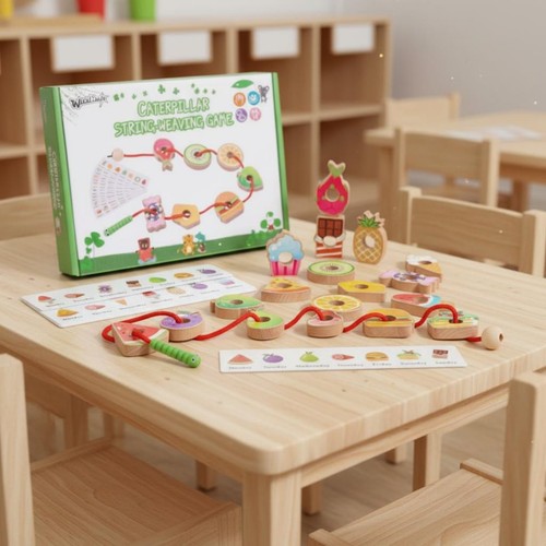 Jeu enfilage chenille - d'enfilage,