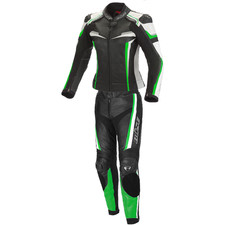 Combinaison en cuir buste Mille 2 pièces. pantalon veste de moto noir/vert...