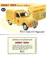 DINKY TOYS Fiche + Certificat