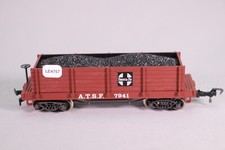 LE4757 POCHER Ho 1/87 1:87 Wagon tombereau ATSF chargement charbon 7941 marron
