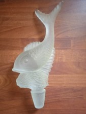 RARE MAGNIFIQUE BOUCHON FORME POISSON CRISTAL DE BOHEME T.B.E.  LALIQUE BACARAT