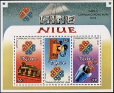 Niue 1984 MNH** World Communications Year*Morse Key Transmitter*Satellite*Phone