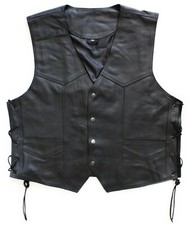 Modeka Gilet en Cuir 1653 Taille 5XL Biker Chopper Moto Gilet Lacé