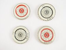 JML lot de 4 roues Moto en tôle lithographiée ancien 5,7 cm
