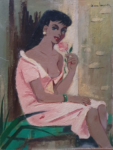 Huile sur carton sign pierre - huile,