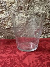 Seau à glace glaçons Transparent bullé En Verre Soufflé vintage H 14 Cm