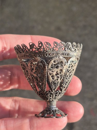 Coquetier zarf argent - coquetier, ancien