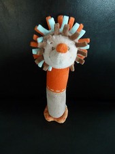 44. DOUDOU PELUCHE  BATON NATTOU HERISSON MARRON BEIGE BLEU ORANGE TTBE