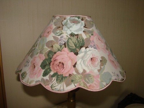 Abat jour festonné roses - abat-jour,