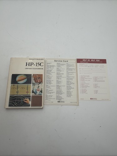 Vintage 15c owner s - hp-15c, owner's