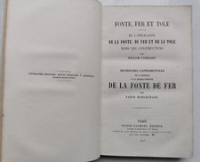 de l'Application DE LA FONTE, du FER et de la TÔLE - William FAIRBAIRN - 1857