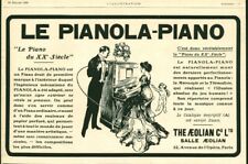 Publicité ancienne le Pianola- piano 1909 issue de magazine